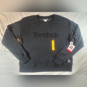 NWT Reebok Womens Gray Crewneck Long Sleeve Insignia Sweatshirt Size Medium
